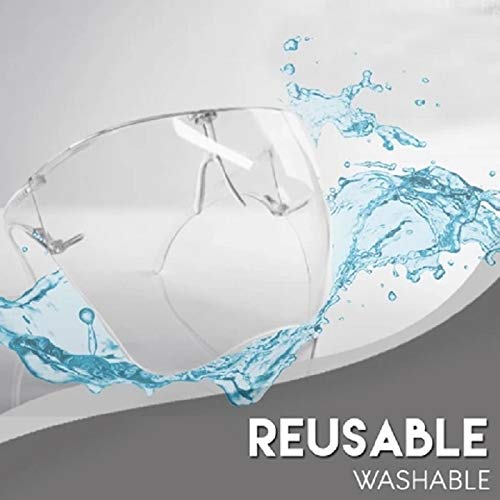 2 Packs Ranblf Innovative Face Shield Glasses Cover-Transparent Glasses Designed Fashion Style & Comfort M+L