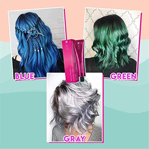 2 pcs Mermaid Hair Coloring Shampoo, Mild Safe Hair Dyeing Shampoo,One-time Molding Paste Dye Cream Hair Gel (Púrpura)