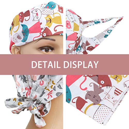 2 piezas de gorro de trabajo de algodón puro para hombres y mujeres que absorben el sudor para mantener limpio y absorber el tacto suave Sombrero de belleza