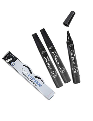 2 Piezas, Lápiz de Cejas 3D, Cejas Microblading Impermeables con Micro Tenedor, Fácil de Crear, Lápiz de Cejas Tridimensional Natural Rubio