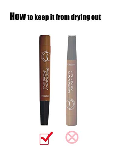 2 Piezas, Lápiz de Cejas 3D, Cejas Microblading Impermeables con Micro Tenedor, Fácil de Crear, Lápiz de Cejas Tridimensional Natural Rubio