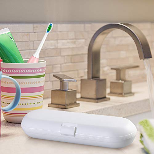 2 Piezas Portátil Estuche de Viaje para Cepillo Eléctrico de Dientes, URAQT Bolsa Caja Protectora de Blanco para Oral-B y Philip