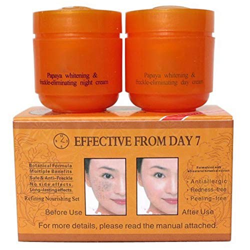 2 unidades de crema de blanqueamiento de papaya definida hidratante diluir manchas de rociador aclarante pigmentario rostro blanqueador.