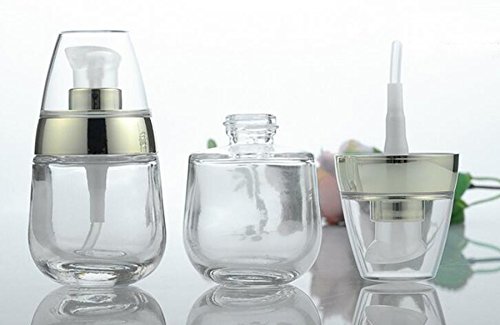 2 unids 30ml 1oz vacío recargable vidrio envase maquillaje cosmético cara crema loción botella frascos tarros ollas