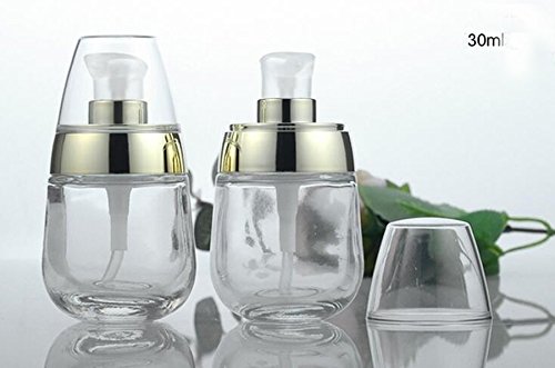 2 unids 30ml 1oz vacío recargable vidrio envase maquillaje cosmético cara crema loción botella frascos tarros ollas