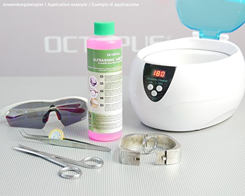 2 x 250ml Octopus concentrado limpiador, ultrasónico para baño de ultrasonidos con brillo extra y amplificador transparente, como limpiador de lentes, limpiador de la joyería para la óptica y mecánica con poder grasa eliminación