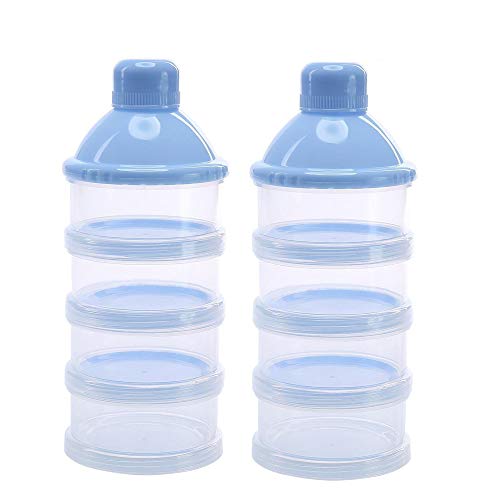2 x Dispensador de Formula, Afufu apilable del dispensador de leche en polvo y almacenamiento de contenedores de aperitivos - no hay fugas en polvo, no BPA