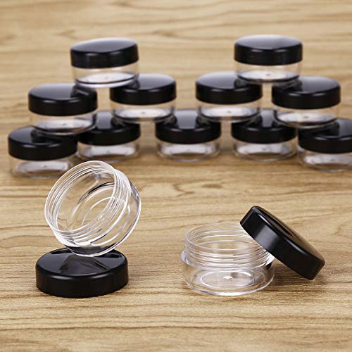 20 Piezas Contenedor Cosmético Vacío de Plástico Transparente - para Frasco Cosmético, Tarro de Polvo, Frasco Labial, Recipiente para Uñas - con 4 Piezas Mini Espátula (10g / 10ml)