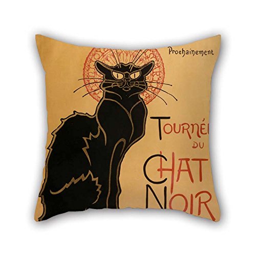 20 x 20 pulgadas/50 por 50 cm pintura al óleo TH?? ophile-alexandre Steinlen – Tourn?? E Du Chat Noir de Rodolphe salis (Tour de Rodolphe salis 'Chat Noir) cojín casos dos lados adorno y regalo para S