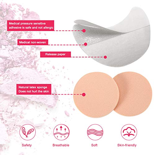 200 Piezas Escudo Sombra de Ojos Maquillaje Pegatinas Gel Pad Parches Plantillas con Esponjas para Maquillaje Para Prevenir las Extensiones de Pestañas, Teñido y Residuos de Maquillaje de Labios