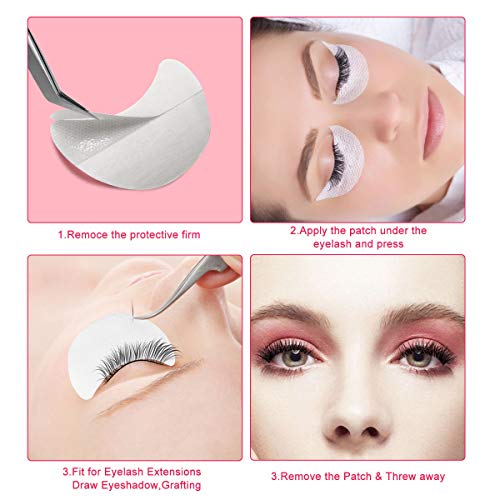 200 Piezas Escudo Sombra de Ojos Maquillaje Pegatinas Gel Pad Parches Plantillas con Esponjas para Maquillaje Para Prevenir las Extensiones de Pestañas, Teñido y Residuos de Maquillaje de Labios
