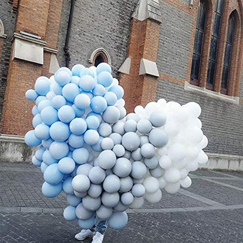 200Pcs Globos Azul, Mini Azul Macaron Globos Pastel Helio Latex Fiesta Balloons para Bodas Cumpleaños Decoración Graduacion