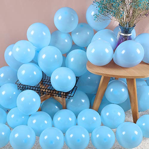 200Pcs Globos Azul, Mini Azul Macaron Globos Pastel Helio Latex Fiesta Balloons para Bodas Cumpleaños Decoración Graduacion