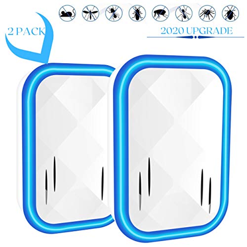 2020 New generation | Ultrasonido Anti Mosquitos Insectos | Repelente Cucarachas Moscas Chinches | Repelente Ultrasónico Rata Hormiga | Control de Plagas Roedores | Para Interior y Exterior