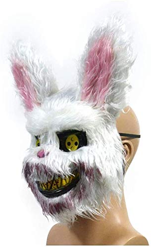 2021 decoración de Halloween partido de horror máscara de Halloween máscara de cabeza de animal conejito espeluznante espeluznante sangrienta de felpa conejo de enmascarar fuentes del partido de vestu