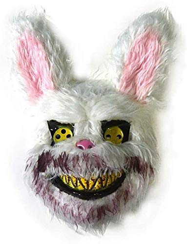 2021 decoración de Halloween partido de horror máscara de Halloween máscara de cabeza de animal conejito espeluznante espeluznante sangrienta de felpa conejo de enmascarar fuentes del partido de vestu