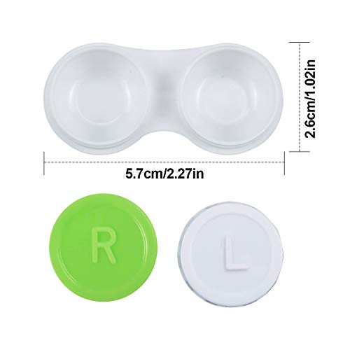 20PCS Caja de Lentes de Contacto Kit de Viaje, Stuche para Lentes de Contacto, Caja Para Lentillas, Estuche Lentillas - Verde Azul Rosa Negro