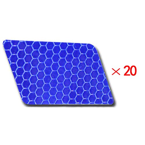 20x Alta Intensidad Pegatina Cinta Reflectante Autoadhesivo para Camión de la Motocicleta del Barco de la Bici del Casco del Remolque del Coche Forma de Diamante Azul