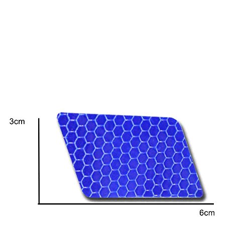 20x Alta Intensidad Pegatina Cinta Reflectante Autoadhesivo para Camión de la Motocicleta del Barco de la Bici del Casco del Remolque del Coche Forma de Diamante Azul