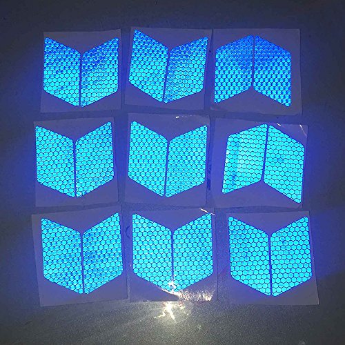 20x Alta Intensidad Pegatina Cinta Reflectante Autoadhesivo para Camión de la Motocicleta del Barco de la Bici del Casco del Remolque del Coche Forma de Diamante Azul