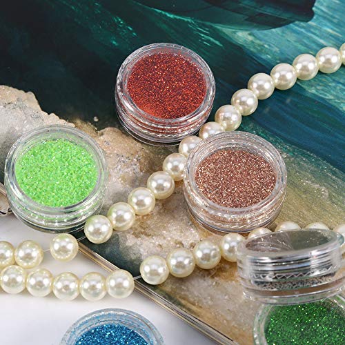 24 colores Nail Art Make Up Glitter Powder Kit de manicura Nail Art Tips Herramienta de decoración