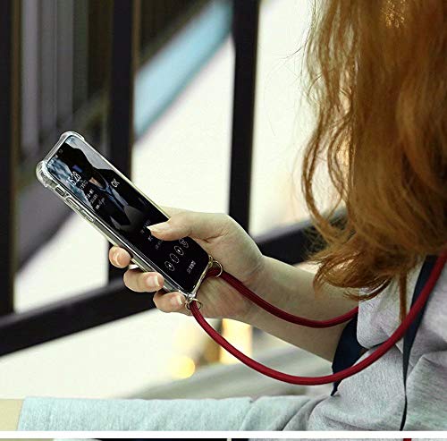 2ndSpring Funda con Cuerda Compatible con Huawei Mate 10,Colgante Collar Correa de Cuello Cadena Cordón,Negro