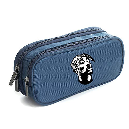 2pac Estuche de Lápices Bolso de múltiples Funciones de la Pluma de la Lona del Bolso del Almacenamiento de la Caja de los Efectos de Escritorio del Estudiante de la High School Secundaria
