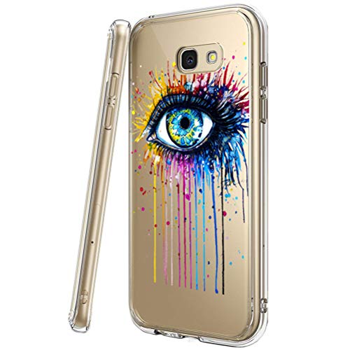 [3 Pack] Estuche Samsung Galaxy A5 2017, Blossom01 Estuche Protector de Silicona Ultra Thin Soft TPU con Dibujos Animados Lindo para Samsung Galaxy A5 2017 - Eye & Butterfly Girl & Cat