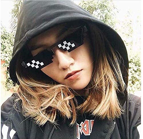 3 Pack Gafas Pixeladas Gafas de Sol Thug Life Mosaico Ojo Desgaste Unisex