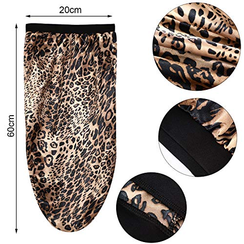 3 Paquetes Gorro de Dormir de Satén Largo para Pelo Largo, Gorra de Satén de Seda Satén de Doble Capa para Mujeres con Dreadlocks Cabello Rizado