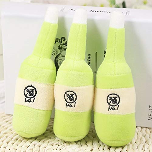 3 PCS Mascotas chillona látex Perro de Juguete Leche Botella de la Forma del Perrito de Familia de la Felpa Interactivo Juego de Pelota por Medio Pequeño Perros Huangchuxin (Color : Green)