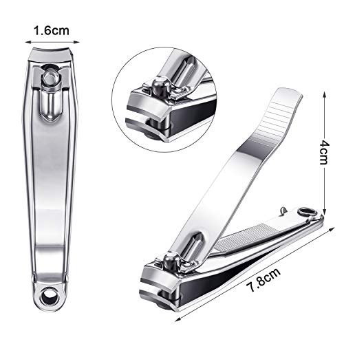 3 Piezas Cortador de Uñas Cortaúñas de Pie de Mano de Acero Inoxidable Herramienta de Cuidado de Uñas para Hombre Mujer Piel Muerta Uñas Gruesas (Plato Extremo Plano)