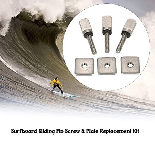 3 Tabla de Surf Longboard Deslizante Fin Fin Tornillo Kit de sustitución de Placas for Stand Up Paddle Junta Cuerpo Kayak Pesca Rafting Esquí Camping Playa Accesorios