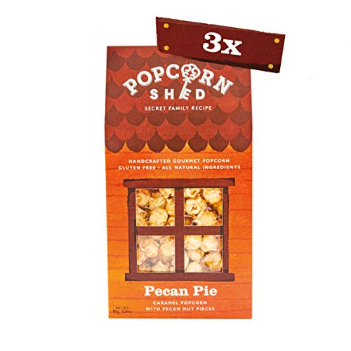 3 x Pecan Pie Gourmet Popcorn Shed's 80g | Palomitas de Maíz con sabor a Nuez de Pecana | Palomitas de maíz para regalar