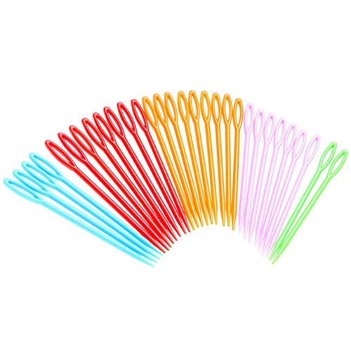 30 agujas de coser de plástico de Wowot. Ideales para niños, de 9 cm para su uso en manualidades y proyectos infantiles