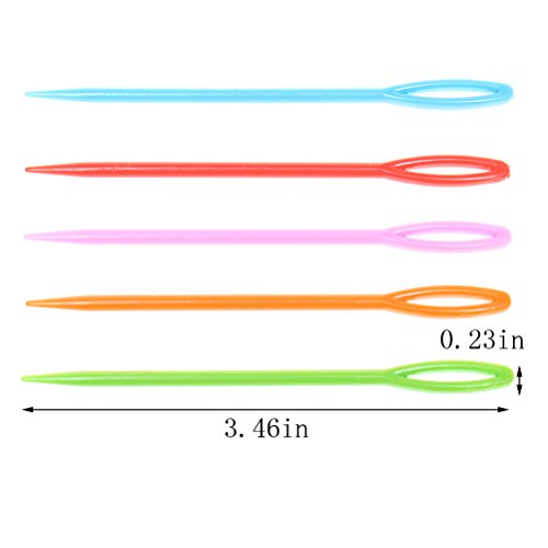 30 agujas de coser de plástico de Wowot. Ideales para niños, de 9 cm para su uso en manualidades y proyectos infantiles