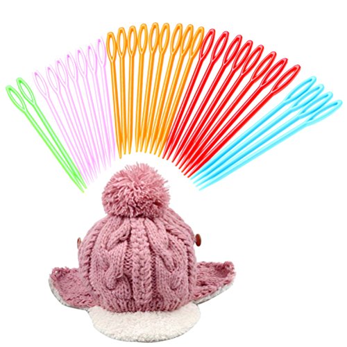 30 agujas de coser de plástico de Wowot. Ideales para niños, de 9 cm para su uso en manualidades y proyectos infantiles