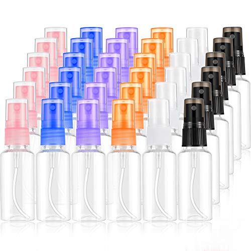 30 Piezas Botellas de Spray Botella de Pulverizador de Niebla Fina de 1 oz/ 30 ml Contenedores de Líquido Transparente Recargables Tamaño de Viaje para Perfume Maquillaje Limpieza Facial