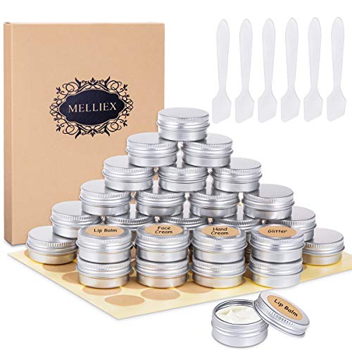 30 Piezas Tarros de Aluminio, Contenedores Cosmético de Viaje Envases de Vacío con Tapas de Tornillo para Cosmética Crema Muestra Polvo Decoración de Uñas, 15g 15ml