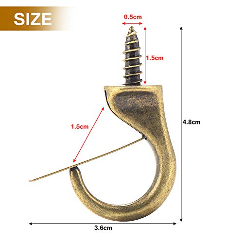 30PCS Ganchos de rosca Ganchos de techo suspendidos Ganchos de taza para el hogar Cocina Oficina Dormitorio