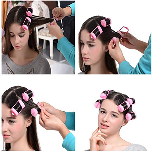 32 piezas de espuma rulos esponja Pinzas para el cabello de color rosa suave esponja rizadores de cabello peinado bricolaje herramientas de peluquería para mujeres y niños (30 mm)