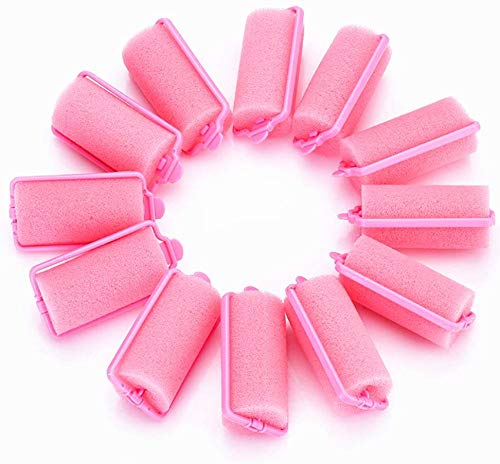 32 piezas de espuma rulos esponja Pinzas para el cabello de color rosa suave esponja rizadores de cabello peinado bricolaje herramientas de peluquería para mujeres y niños (30 mm)