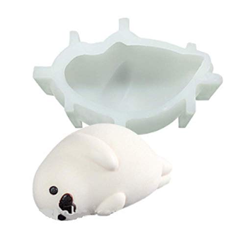 3D Animal Molde de Silicona,Oso Polar Hippo Conejo Perro Fondant Decoración Tartas Herramienta,Hornear Pudín Chocolate Pastas Bandeja,Artesanal Jabón Cerería Molde,Bricolaje Pan,Manualidades Arcilla