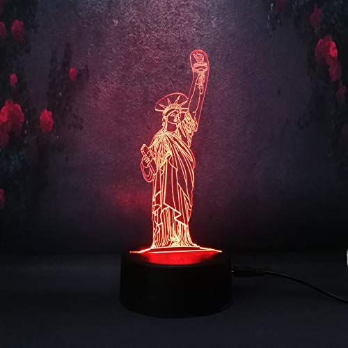 3D US York Vic Goddess Night Light Decor Home Dormitorio LED Iluminación Escritorio Lámpara de mesa Regalo de cumpleaños para niños Lámparas de lámpara de lava