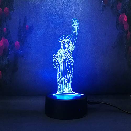 3D US York Vic Goddess Night Light Decor Home Dormitorio LED Iluminación Escritorio Lámpara de mesa Regalo de cumpleaños para niños Lámparas de lámpara de lava