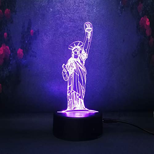 3D US York Vic Goddess Night Light Decor Home Dormitorio LED Iluminación Escritorio Lámpara de mesa Regalo de cumpleaños para niños Lámparas de lámpara de lava