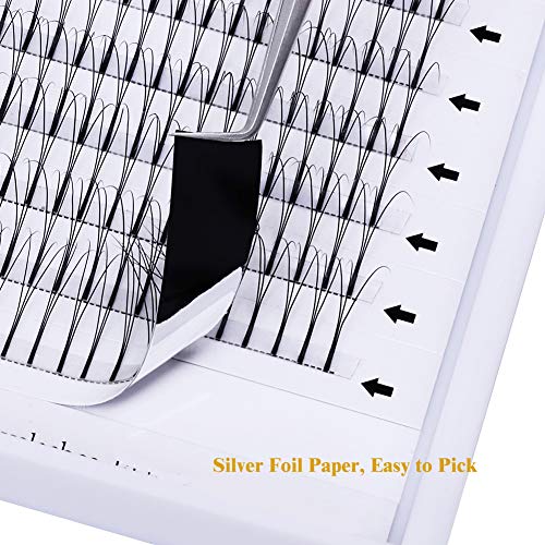 3D Ventilador Pestañas 8-14mm mixta Extensiones de Pestañas Volumen Ruso - 0.07mm C curl - Premade Fans Pestañas Rusas Seda Naturales de GEMERRY (0.07-3D-c curl-mix)