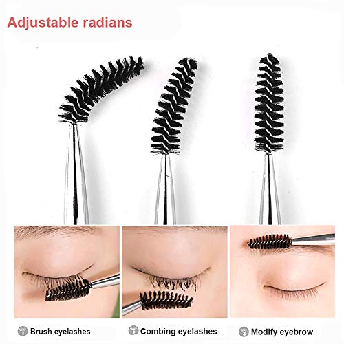 3Pcs Cepillo de Pestañas Eyelash Brush with Cap, Mwoot Cepillo Para Pestañas Maquillaje Profesional, De Fibras Sintéticas Para Cejas y Pestañas