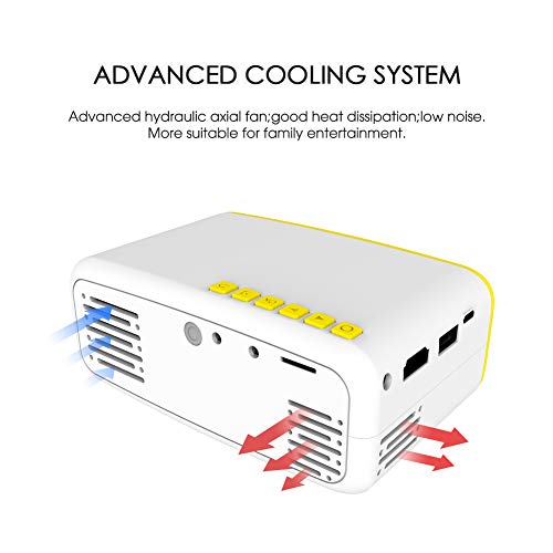 3T6B Mini Proyector para Niños, Portátil Proyectors de Cine en Casa LED, Compatible con HDMI AV USB Micro, Conectar a PC Laptop Game, para Entretenimiento en Hogar