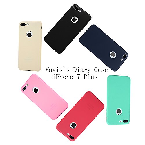 3x Funda iPhone 7 Plus, Carcasa Silicona Gel - Mavis's Diary Mate Case Ultra Delgado TPU Goma Flexible Cover Protectora para iPhone 7 Plus 5.5" - Rojo, Rosa claro, Verde menta